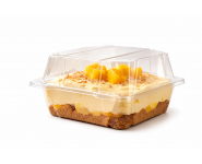 Прозорий контейнер ПЕТ з відкидною кришкою, розмір 120Х120Х60мм